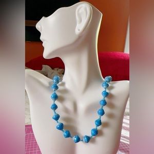 Bead for life 20” inches blue beads necklace made in Uganda 🇺🇬